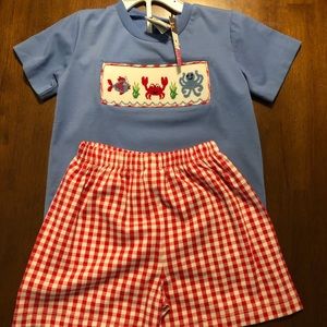 Toddler Boys Smocked 2pc Outfit